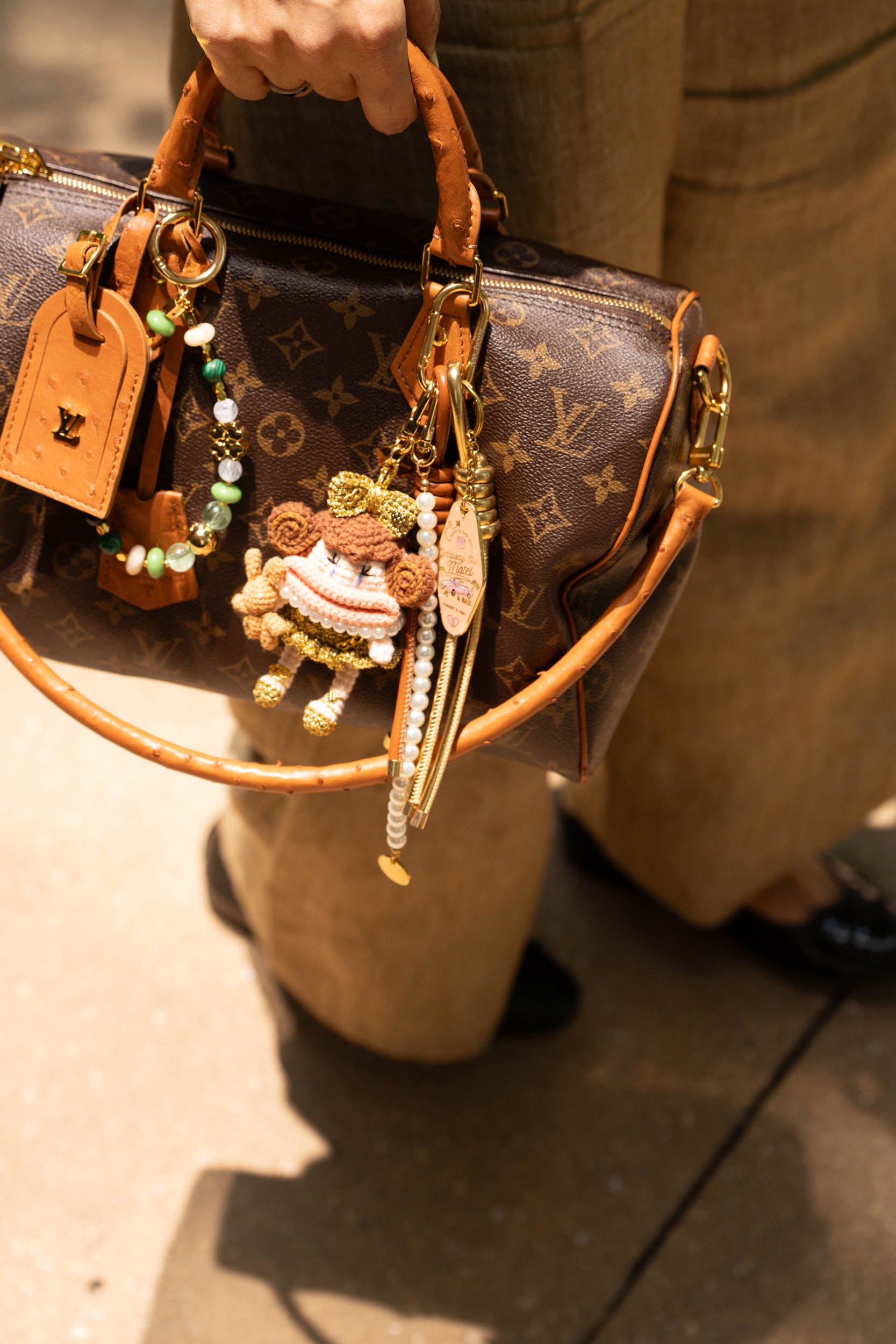 Cookies Leather Bag Charm & Keychain – Handmade in Brown french