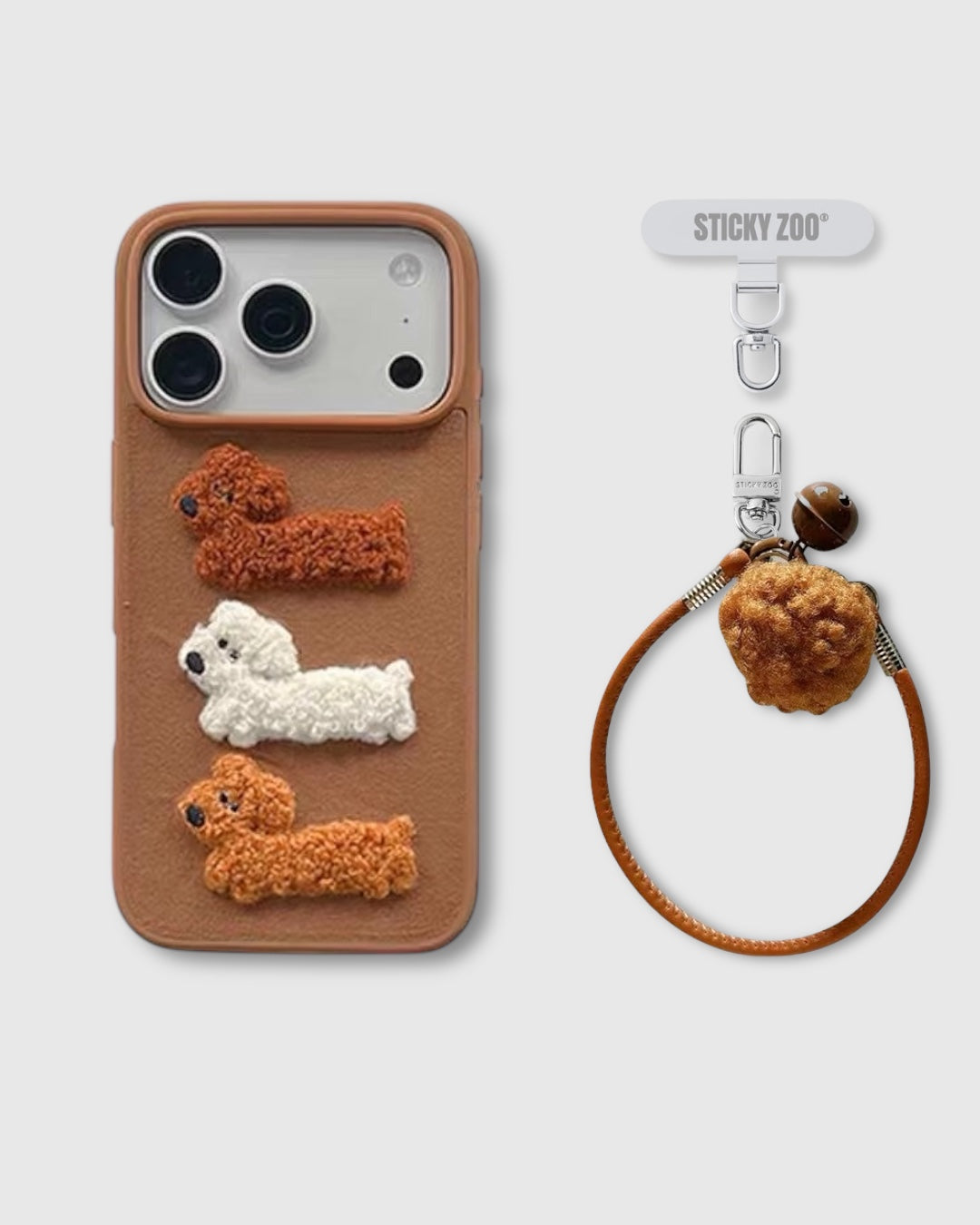 sticky zoo ブラウン iPhone用ケース Sticky Zoo® Phone Cases – Trendy Animal-Themed Cases with Puppies