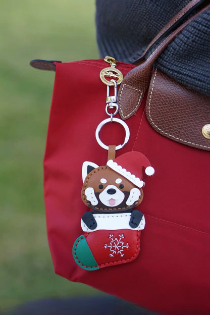 RACCOON CHRISTMAS BAG CHARM