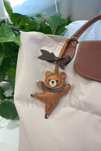 BALLET BEAR CHARM — handmade from French Alran goatskin. Each one unique.