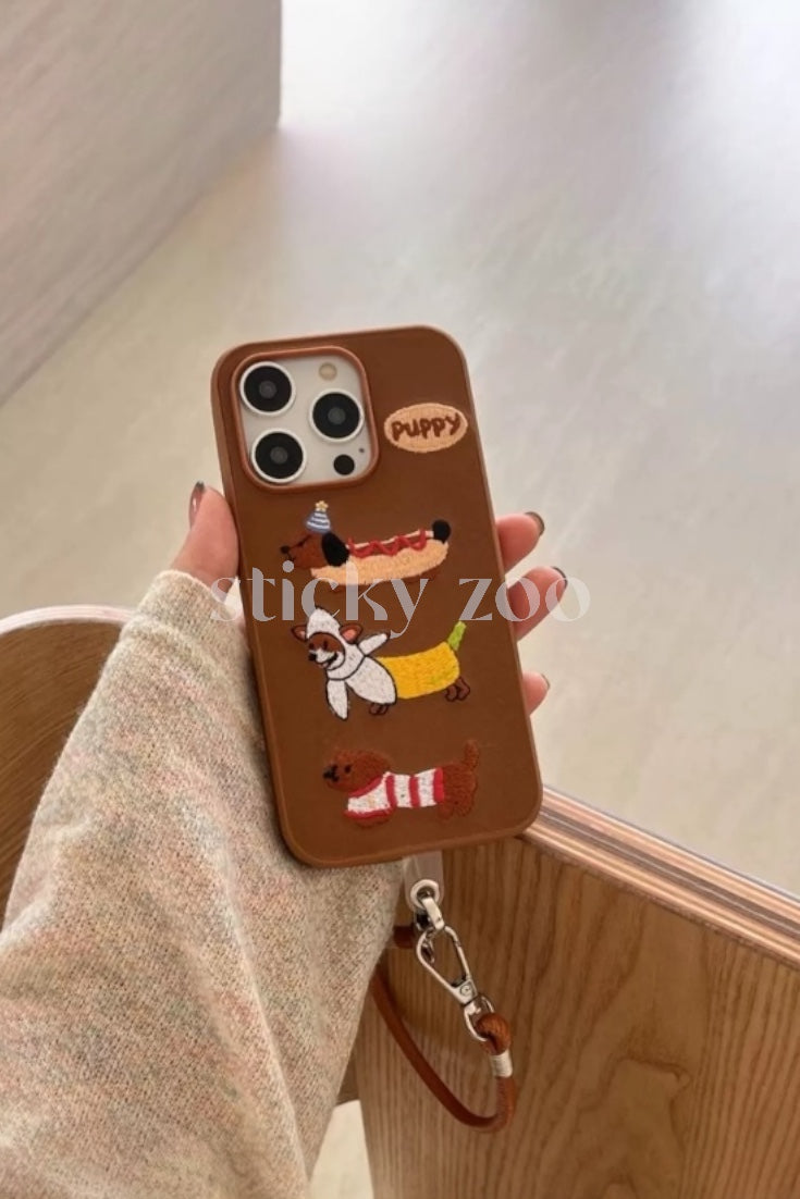 SAUSAGEDOG EMBROIDERED CASE