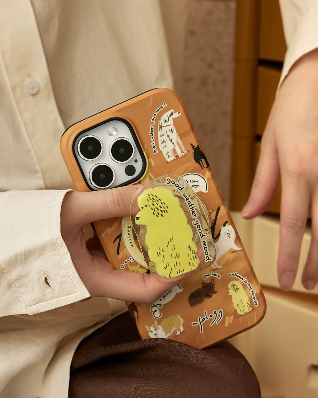 マグセーフ対応パピーiPhoneケース – グッドウェザー、グッドムード