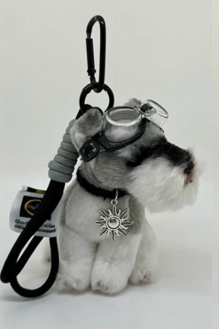 SCHNAUZER AVIATOR BAG CHARM