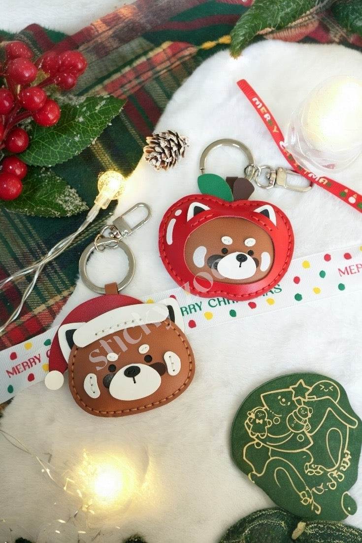 RACCOON APPLE CHRISTMAS BAG CHARM