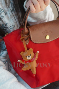 BALLET BEAR CHARM charm — hand-cut, hand-stitched, hand-layered from French Alran leather.