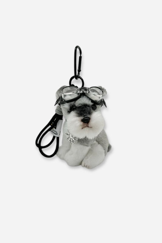 SCHNAUZER AVIATOR BAG CHARM