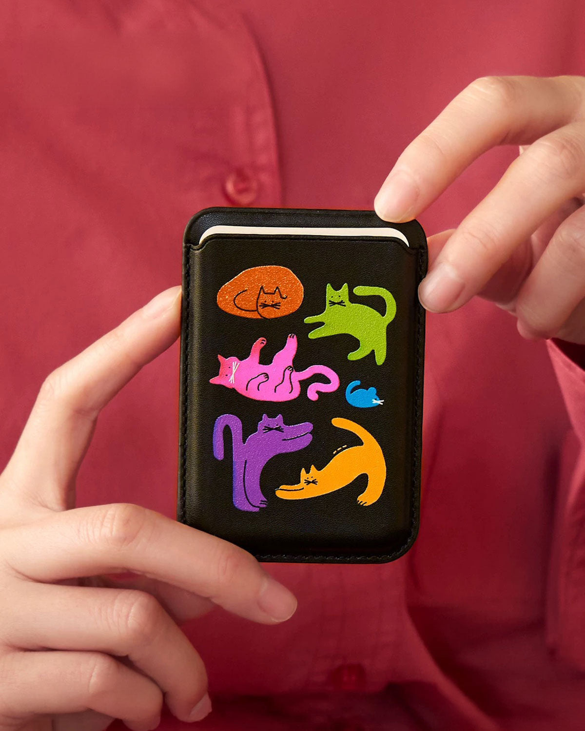 Custodia per telefono con portafoglio Gatti Colorati