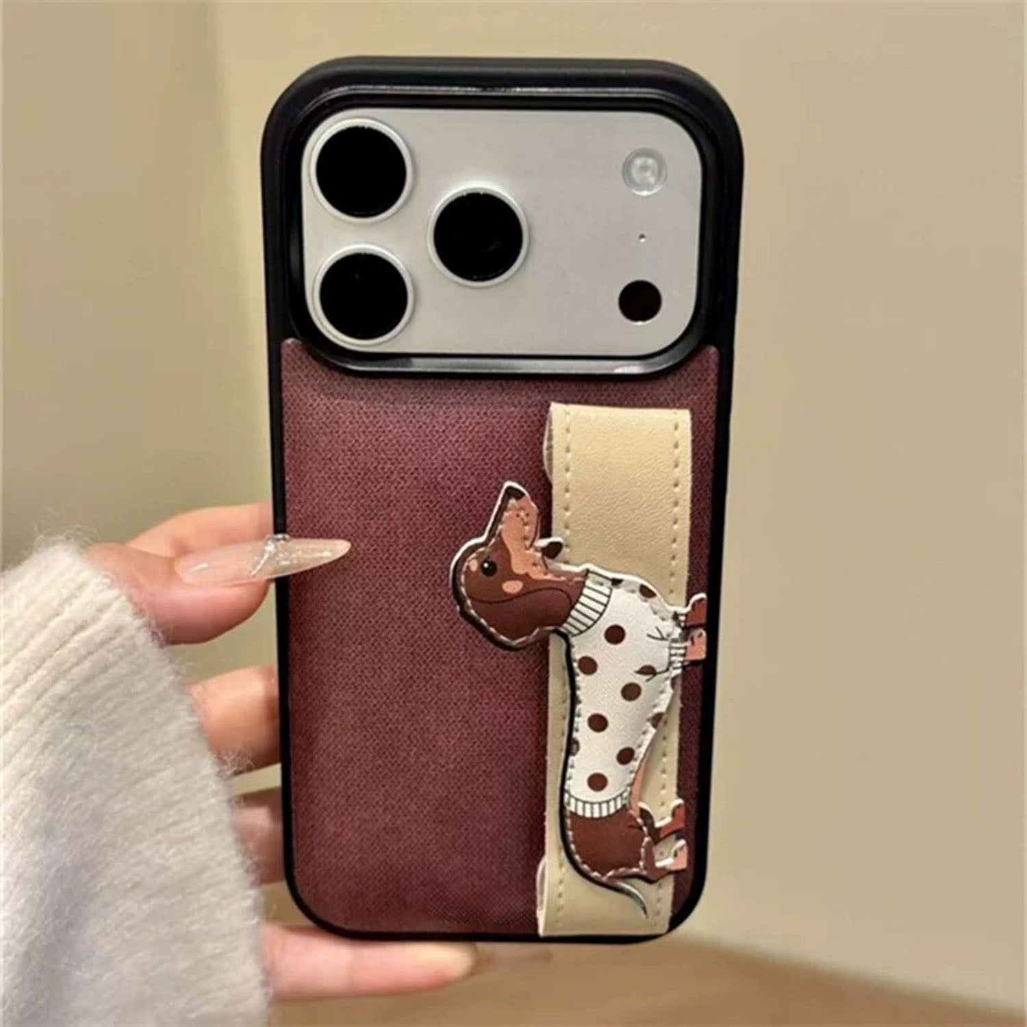 TEKENENDE HOND PORTEMONNEE TELEFOONHOESJE