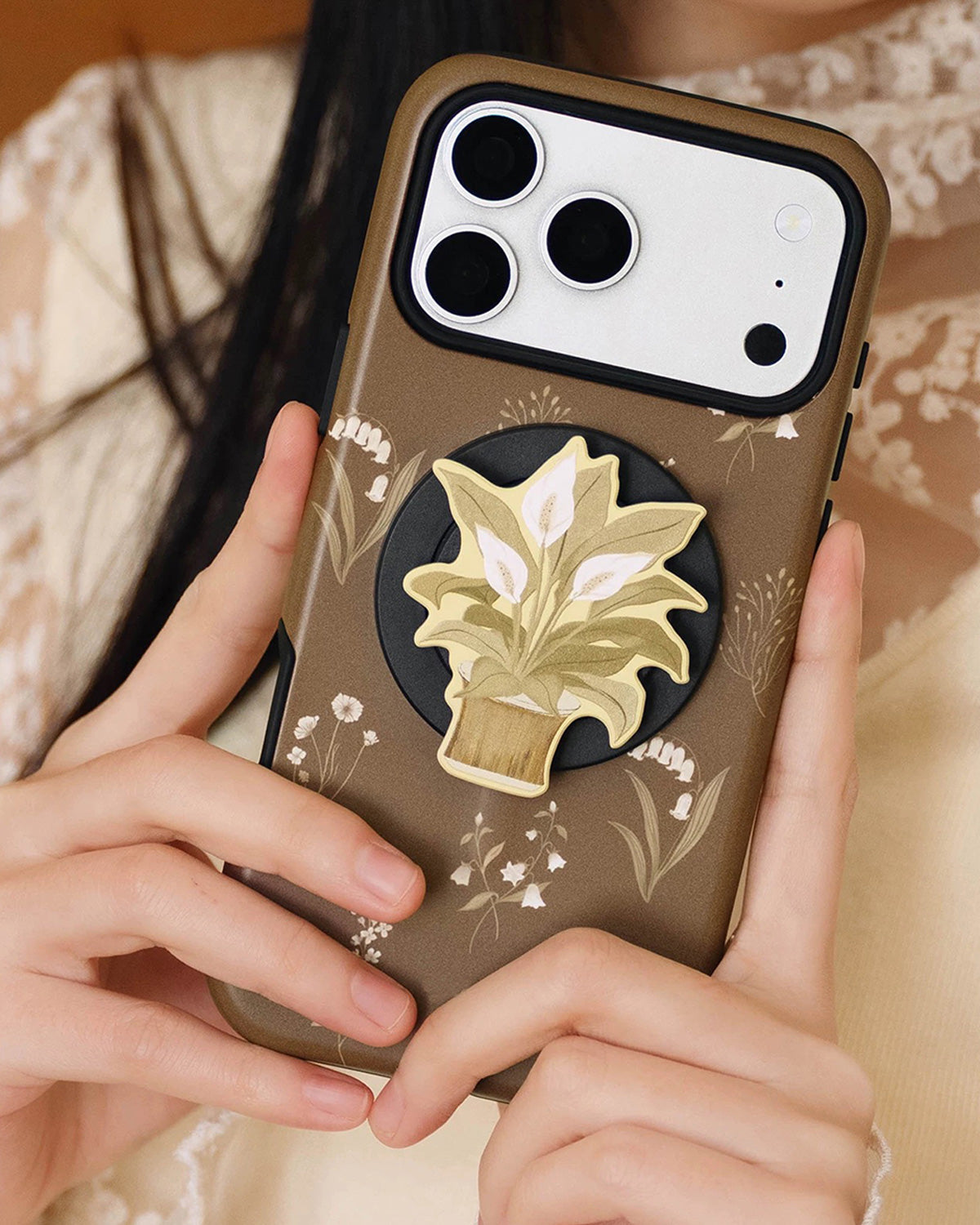 RODE GESCHILDERDE BOOG TELEFOONHOESJE