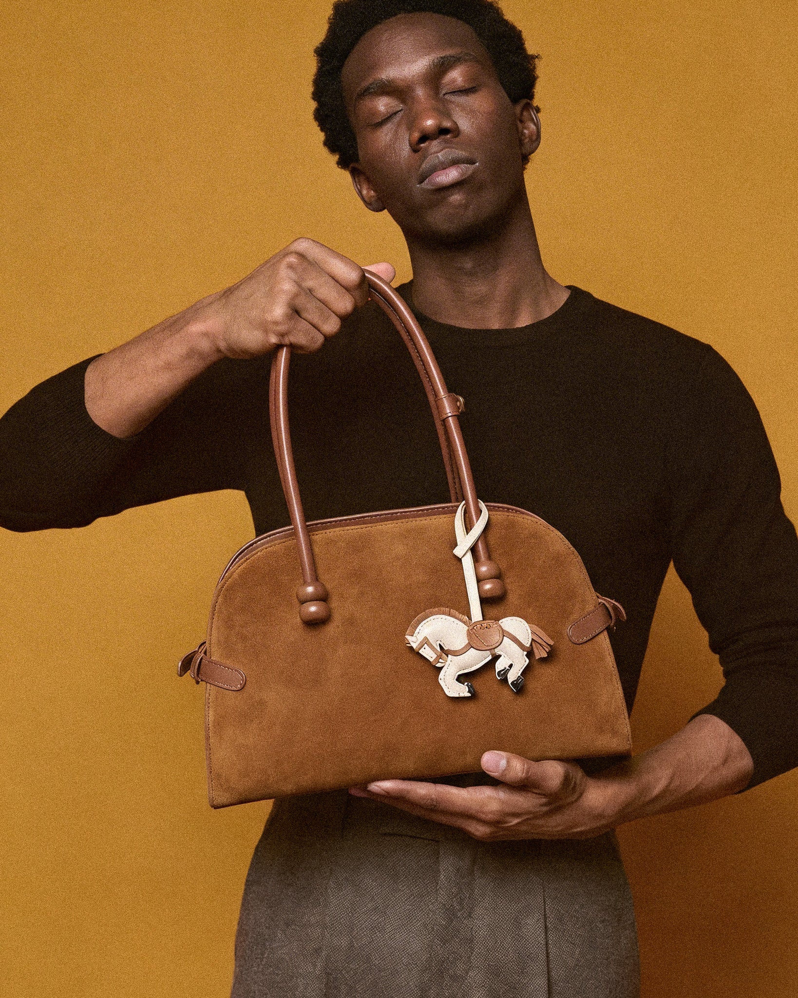 Maison Horse Leather Bag Charm & Keychain – Handmade Gift from