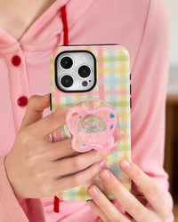 Sarung Telefon Kain Kotak Bunga Pastel