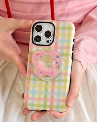 Sarung Telefon Kain Kotak Bunga Pastel