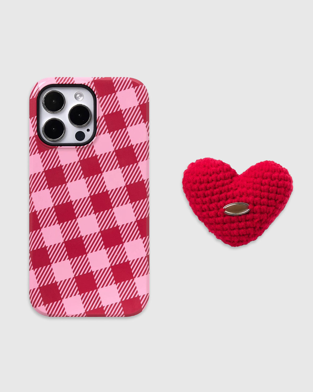 Red Heart Gingham Phone Case