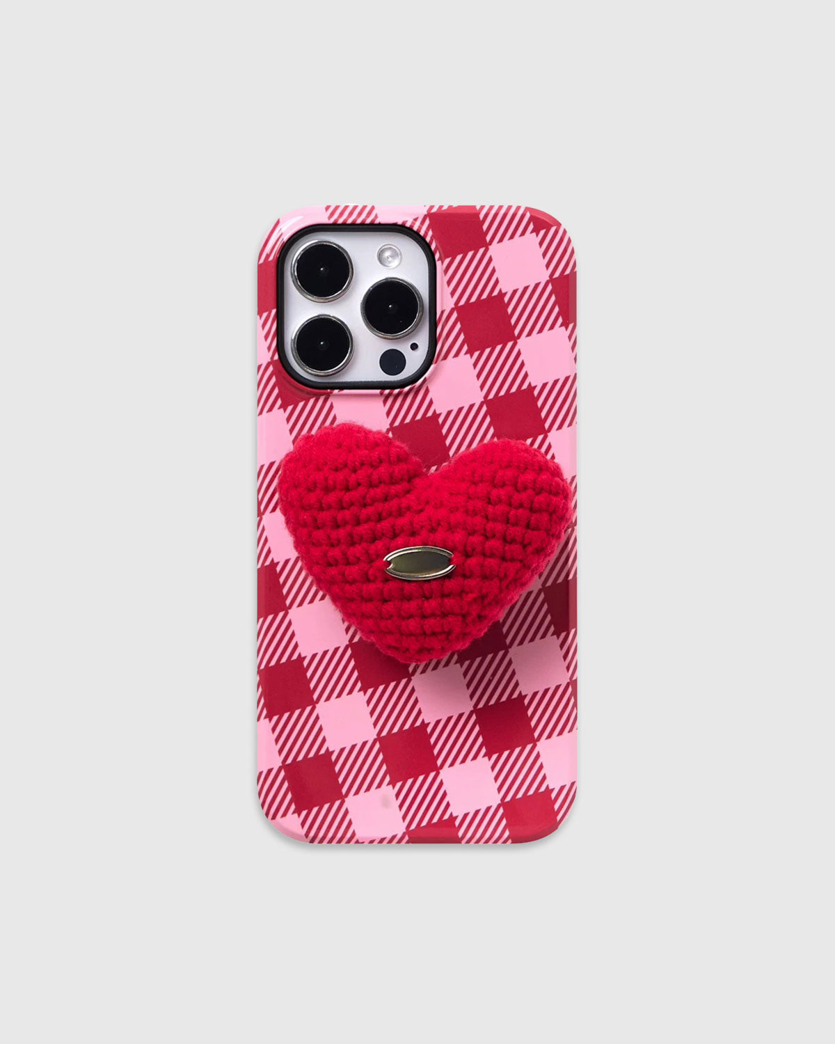 Red Heart Gingham Phone Case