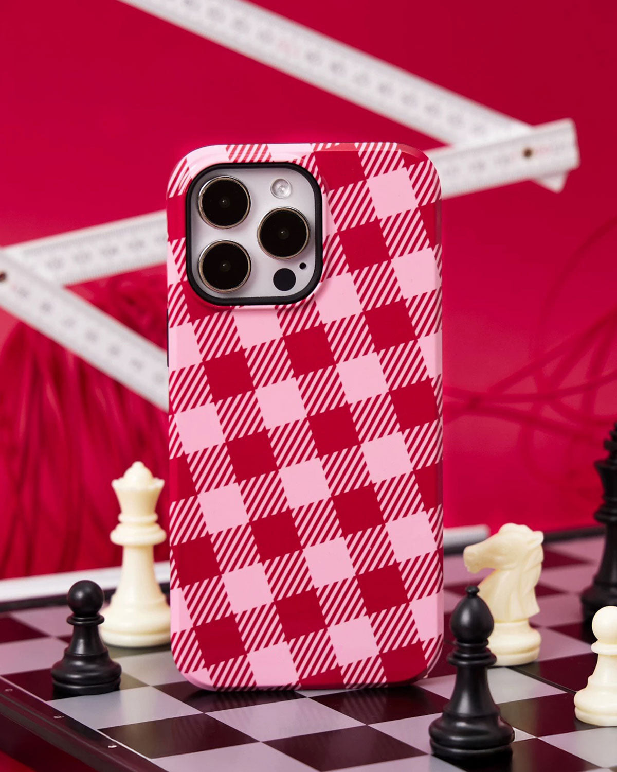 Red Heart Gingham Phone Case