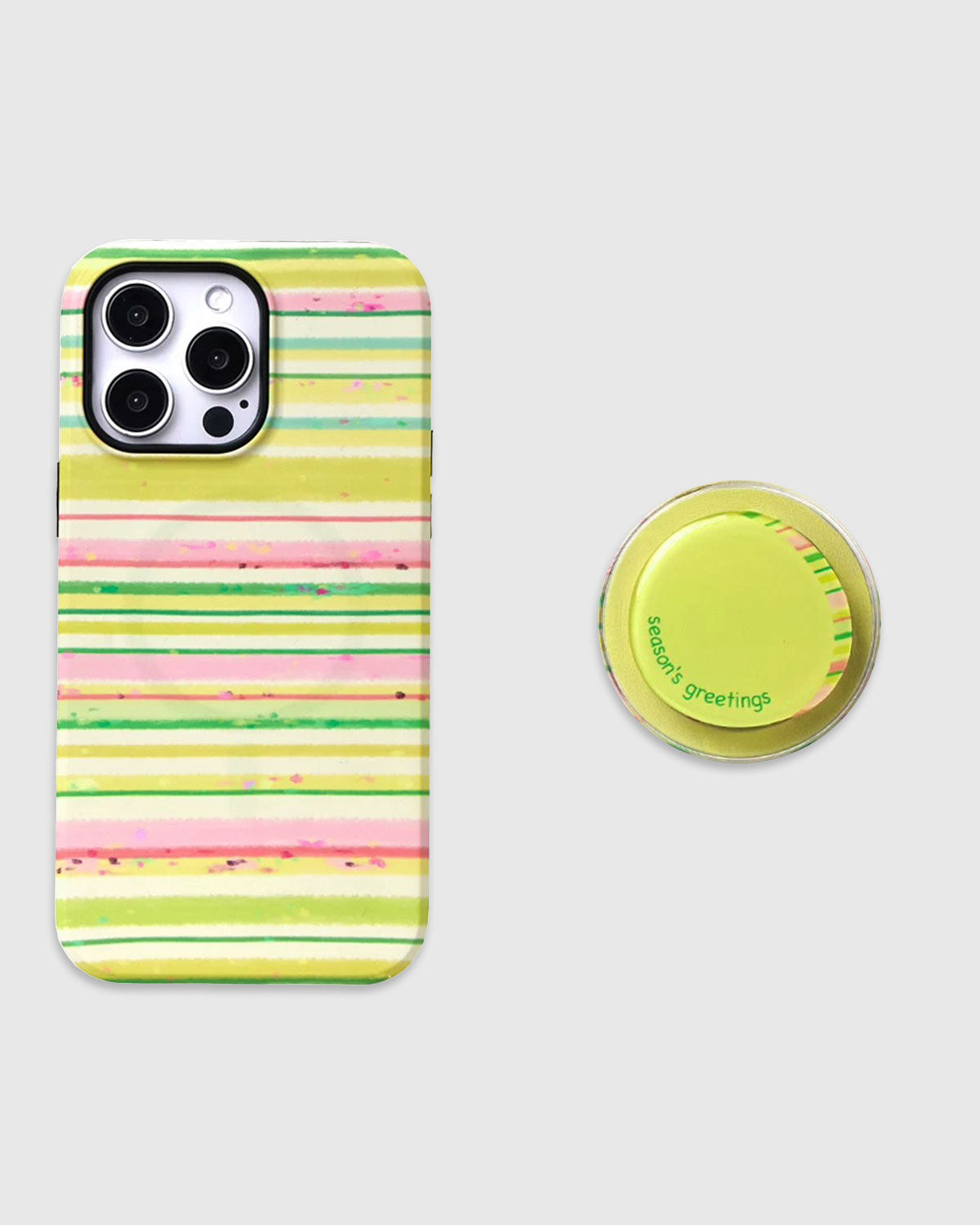 Pastel Stripe Season’s Greetings Phone Case