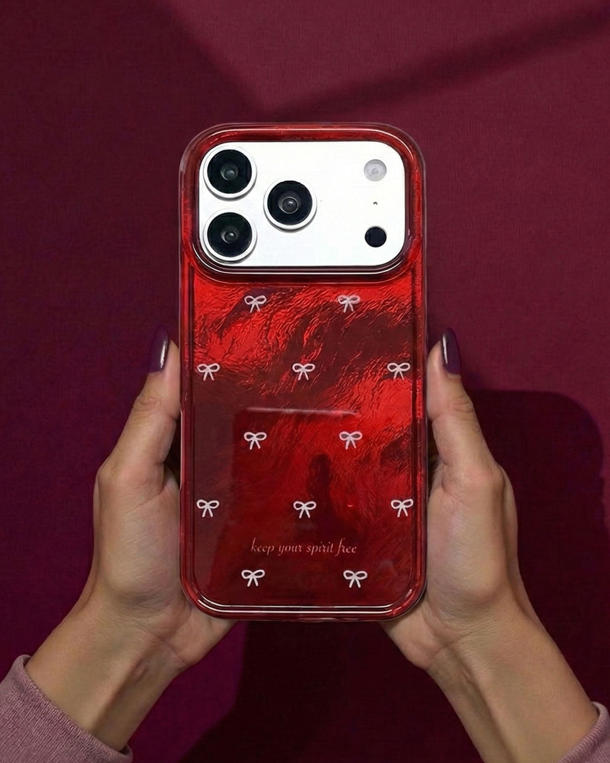 RED BOW SHINE PHONE CASE