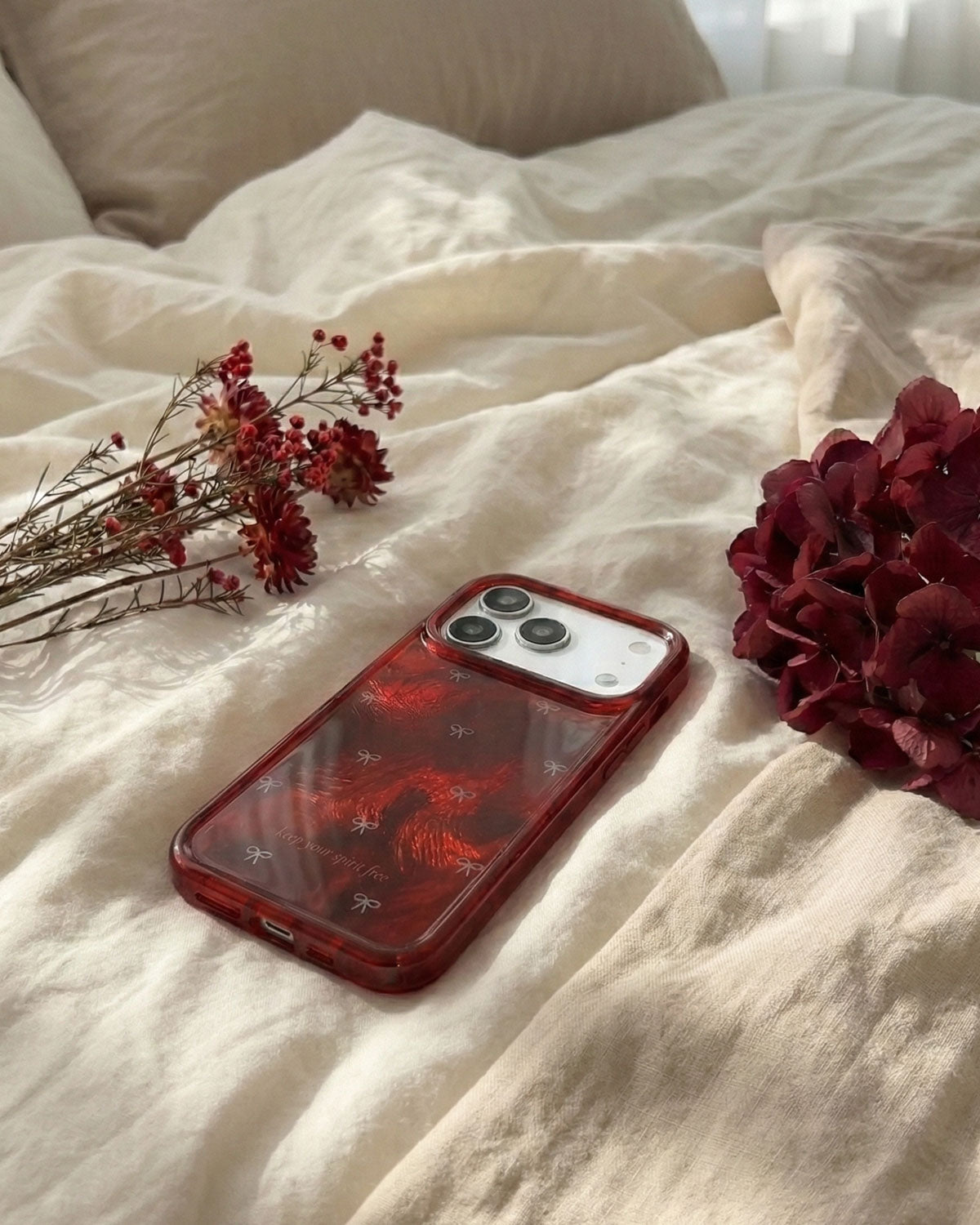 RED BOW SHINE PHONE CASE