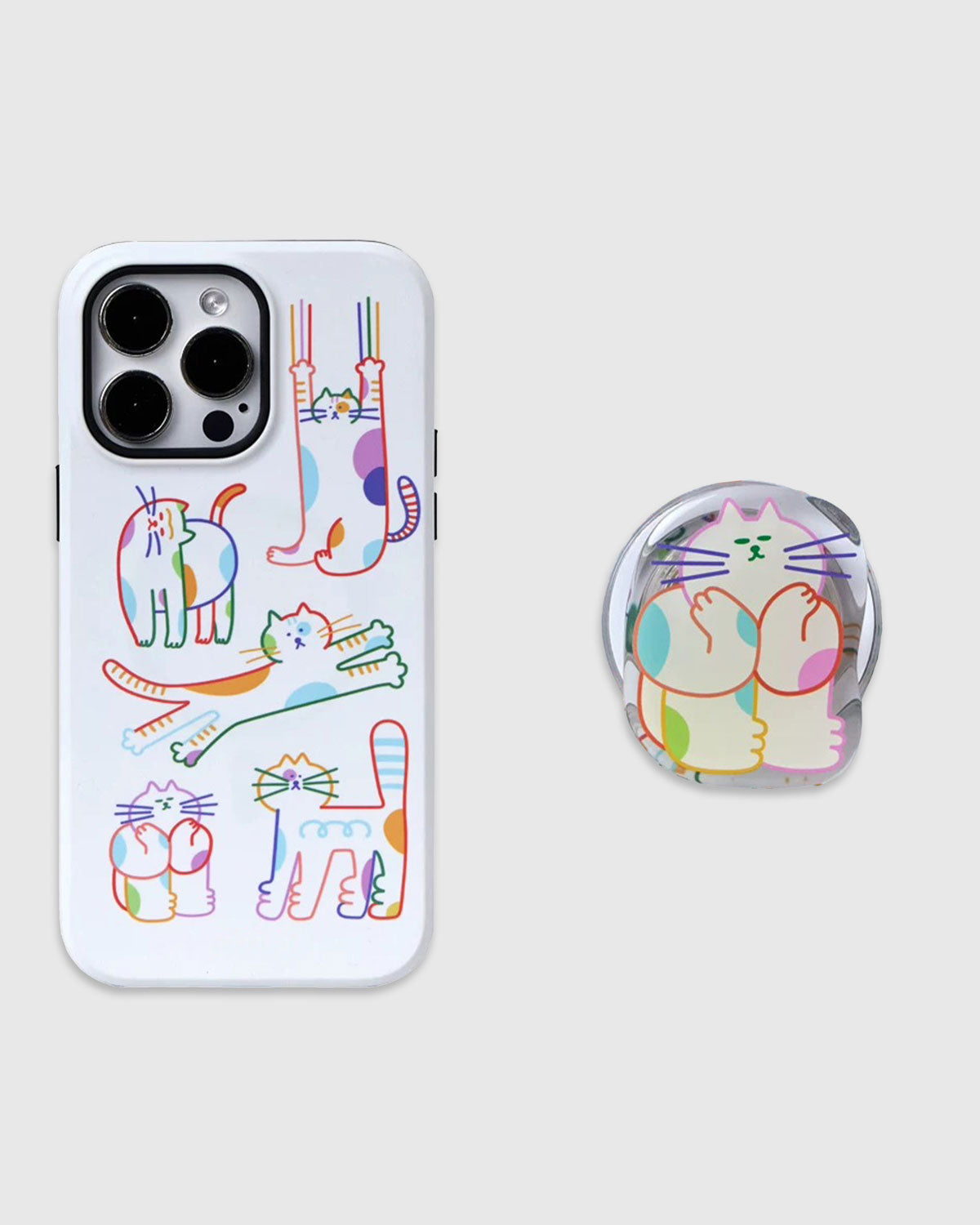 Colorful Cat Doodles Phone Case
