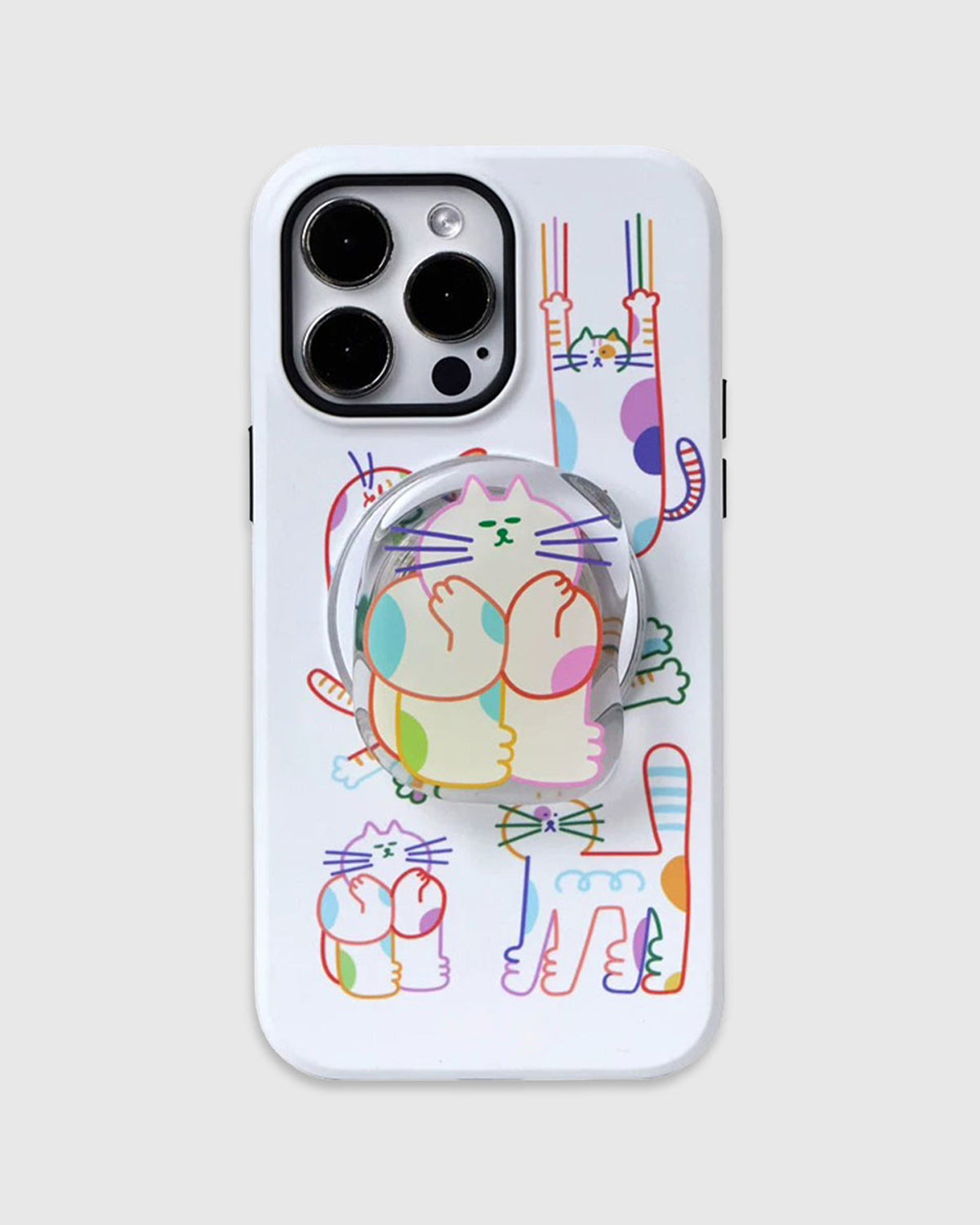 Sarung Telefon Lukisan Kucing Berwarna-warni