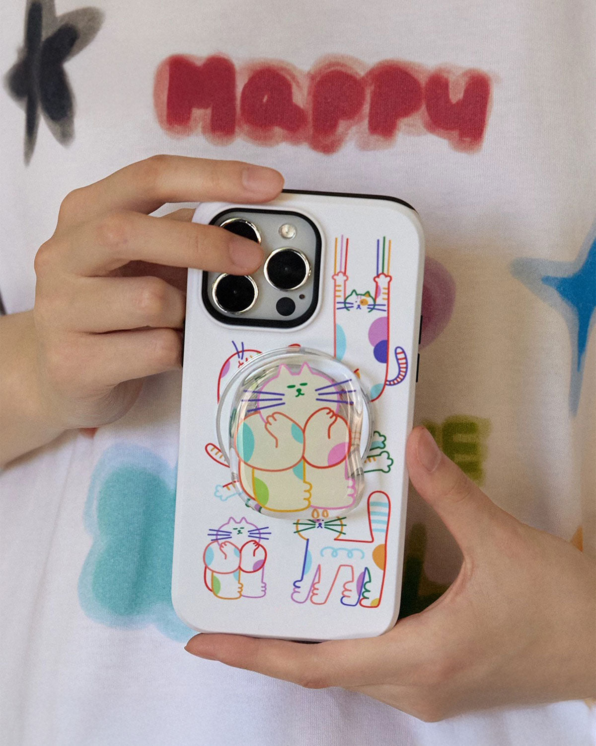 Colorful Cat Doodles Phone Case