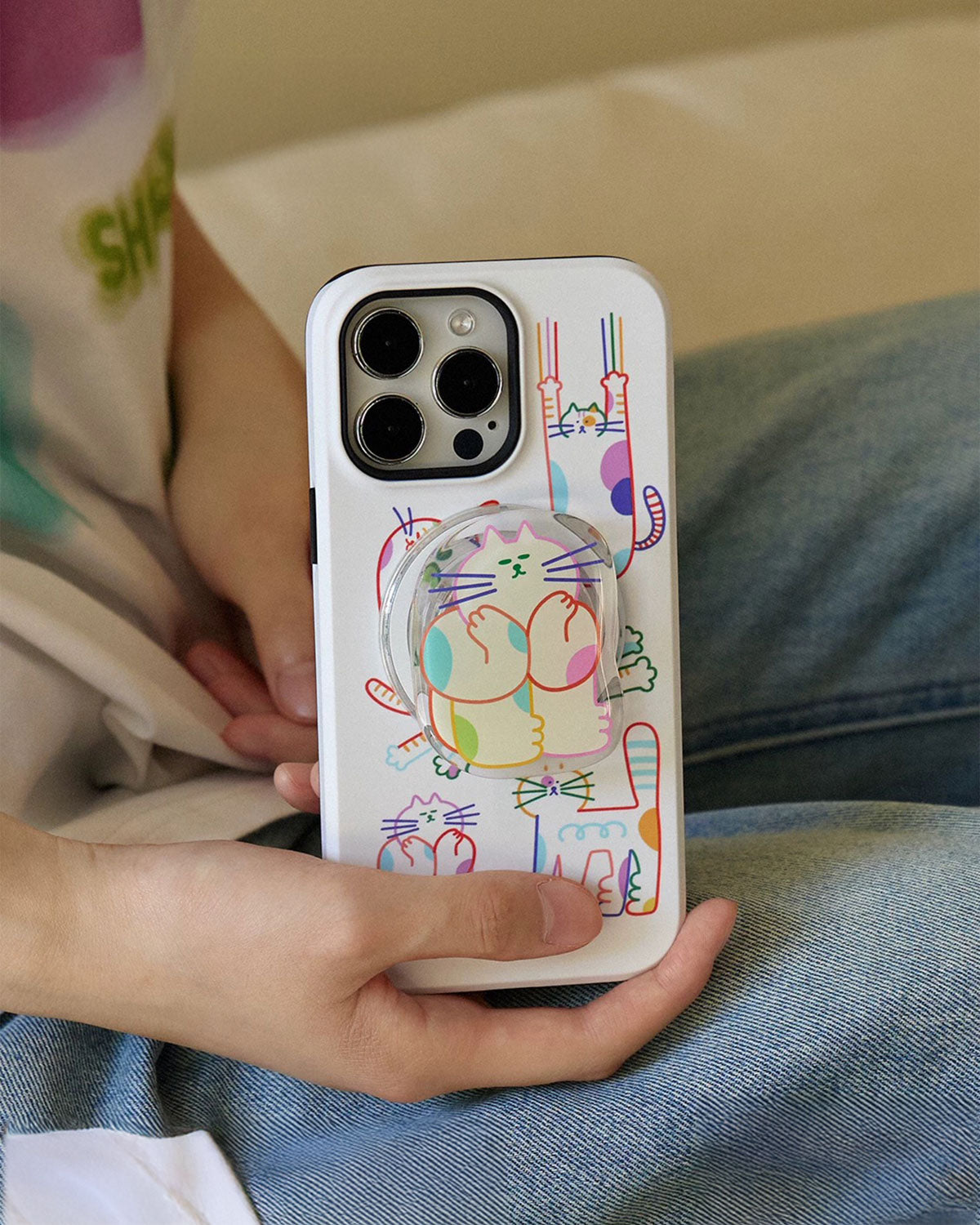 Colorful Cat Doodles Phone Case