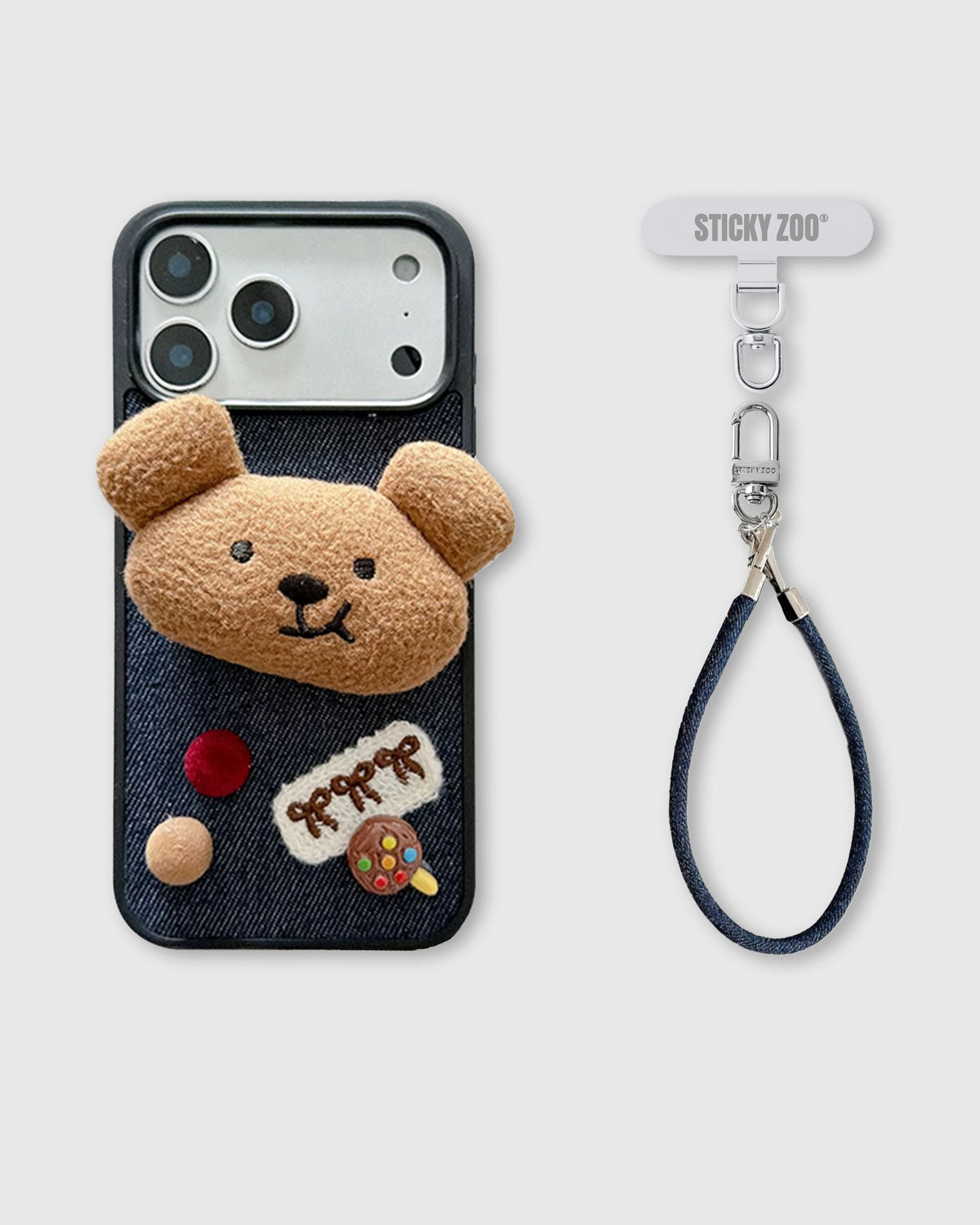 DENIM TEDDY PATCH Phone Case