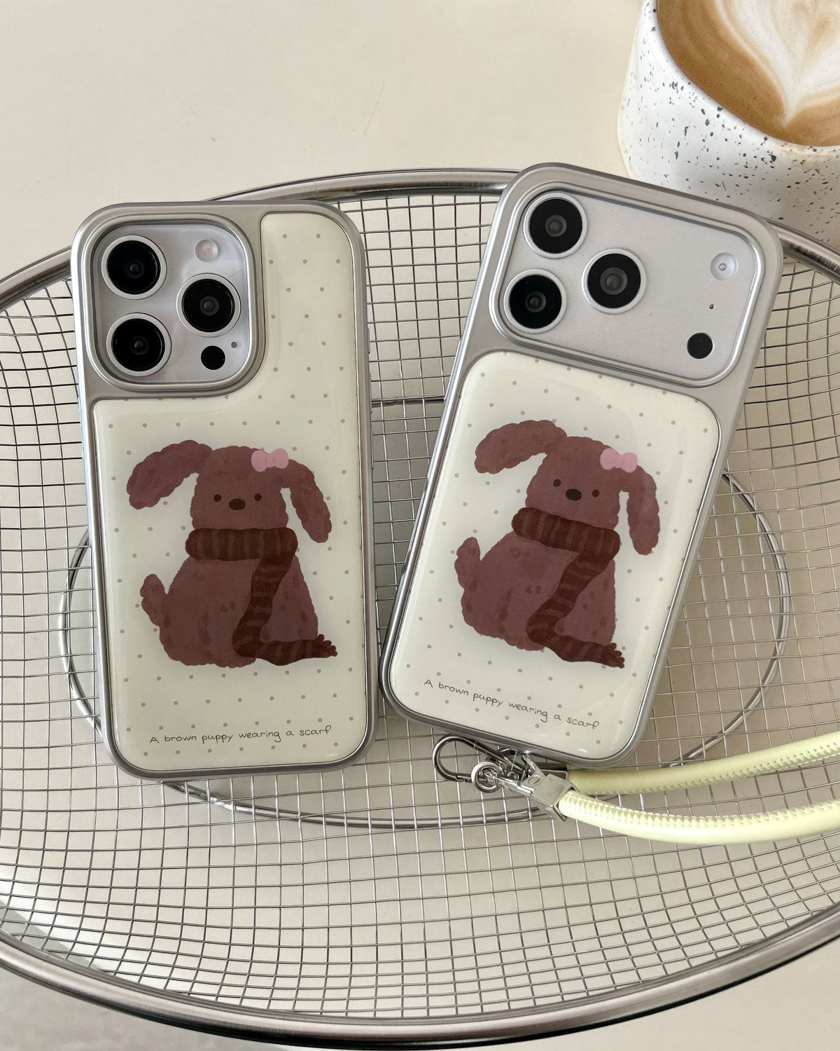COZY PUPPY STRAP PHONE CASE