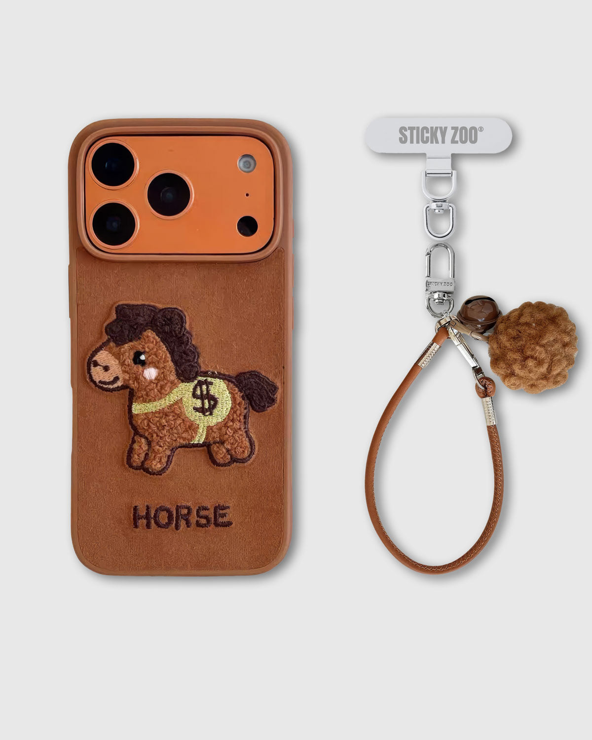 COZY HORSE STRAP PHONE CASE