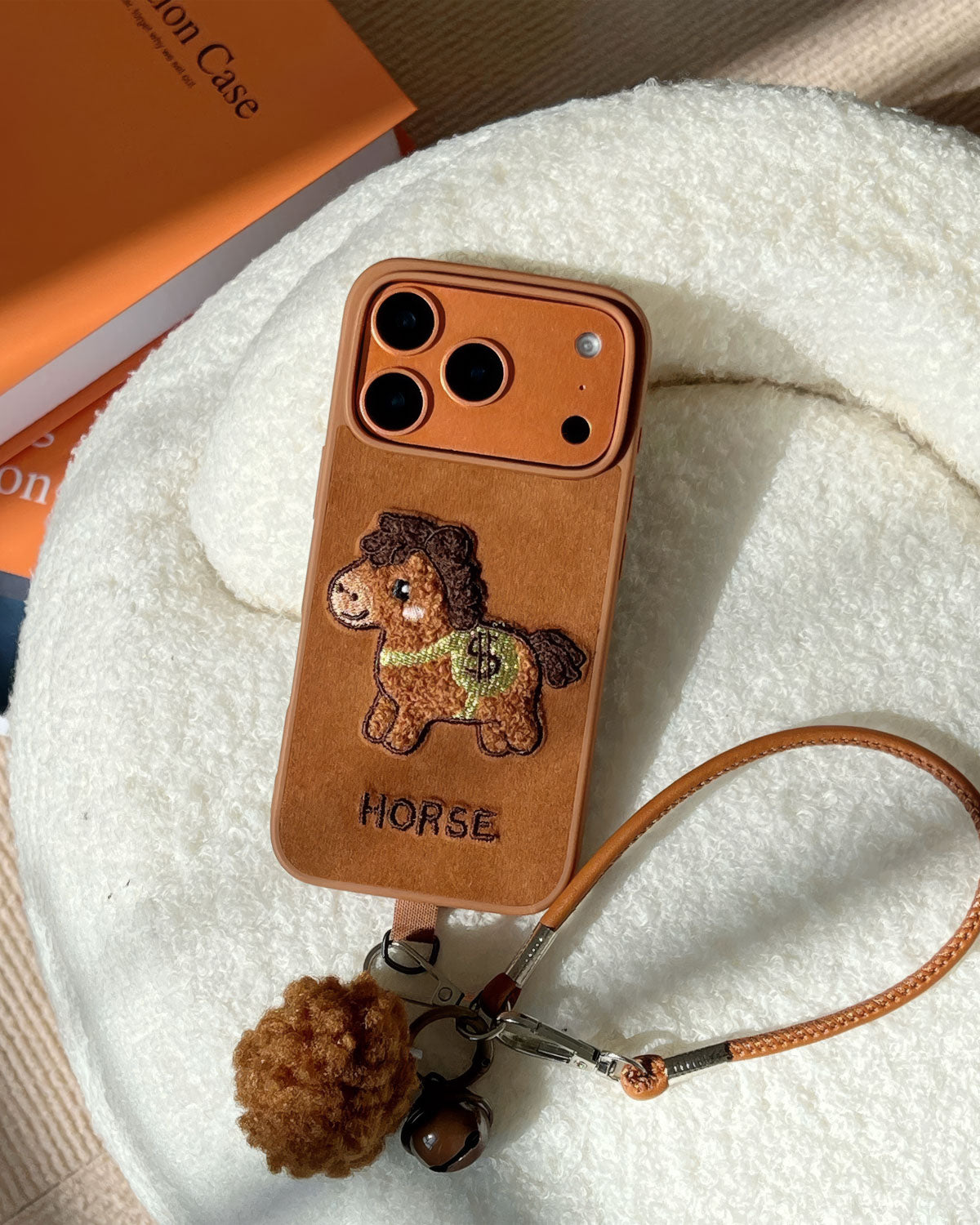 COZY HORSE STRAP PHONE CASE