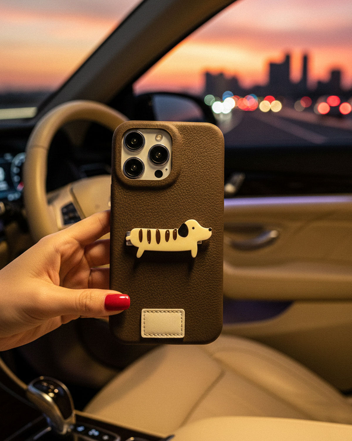 CHOCOLATE DACHSHUND LEATHER Phone Case