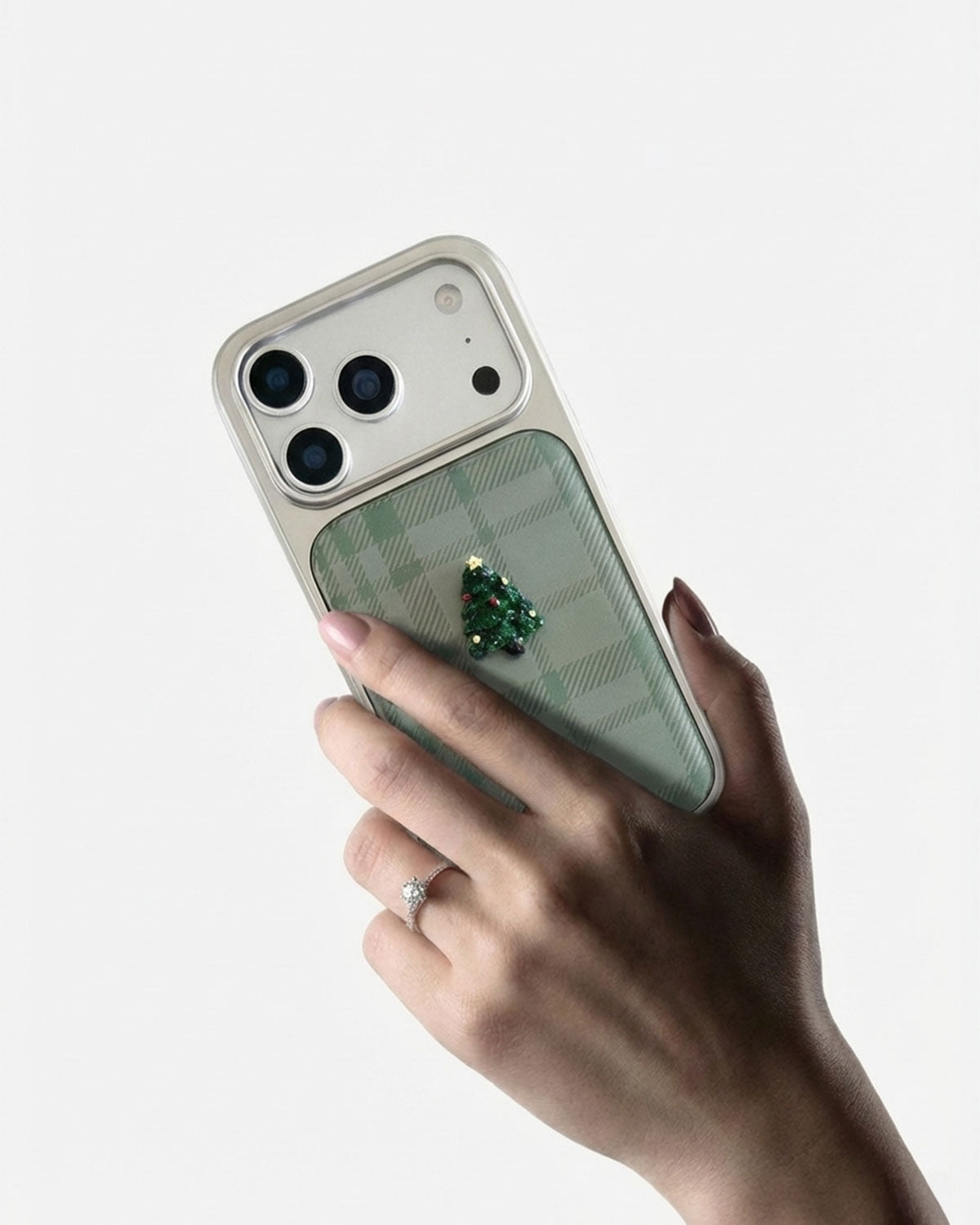 GREEN PLAID CHRISTMAS TREE PHONE CASE