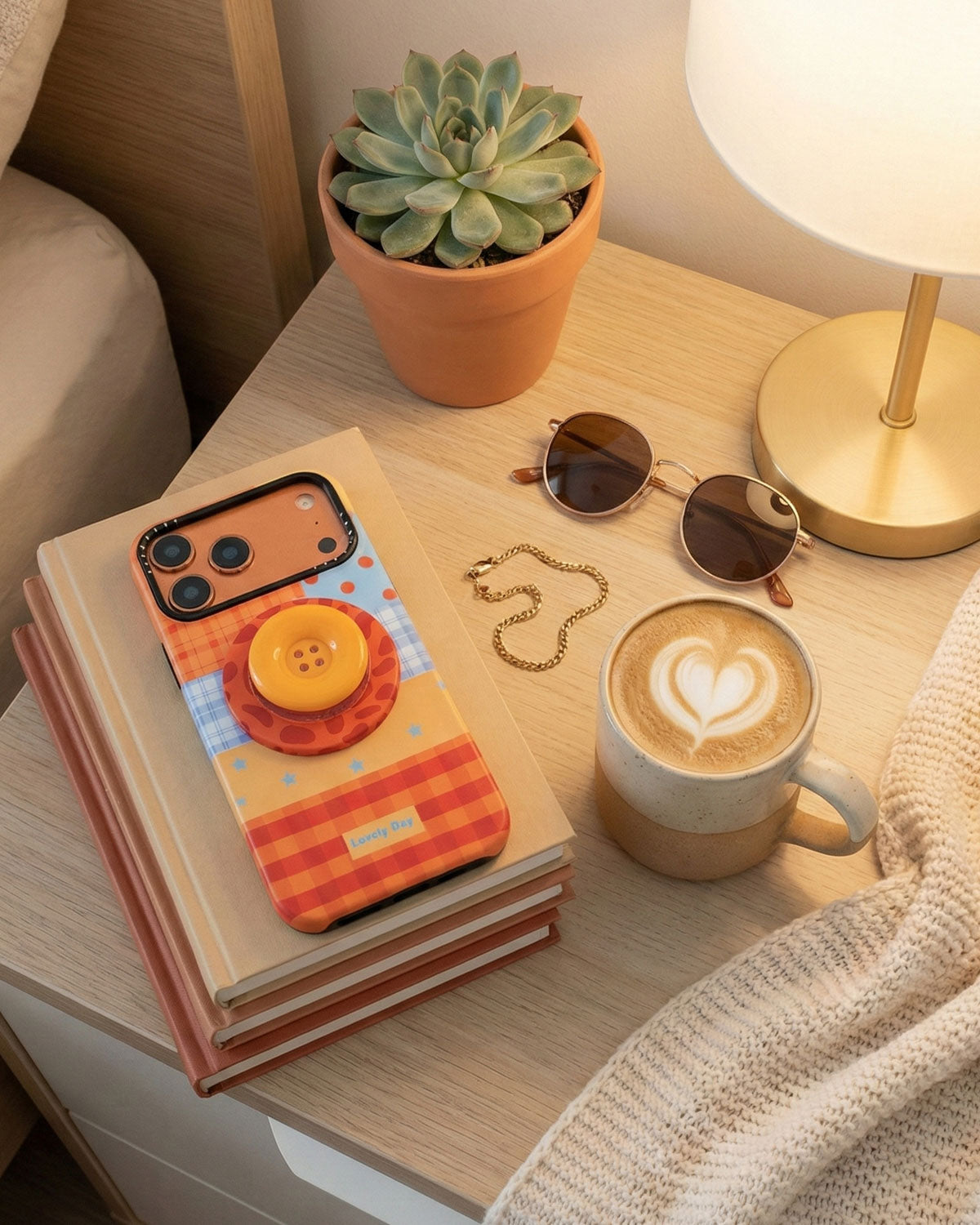 LOVELY DAY BUTTON PHONE CASE