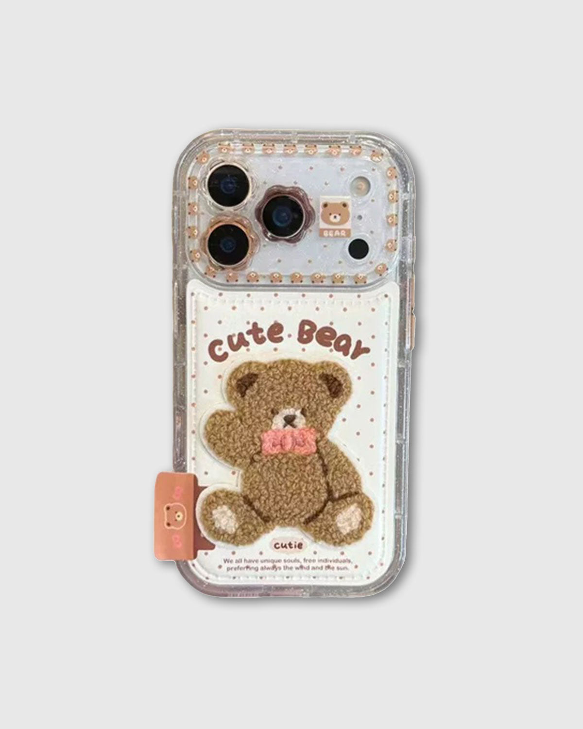 CUTE BEAR PATCH CLEAR Phone Case