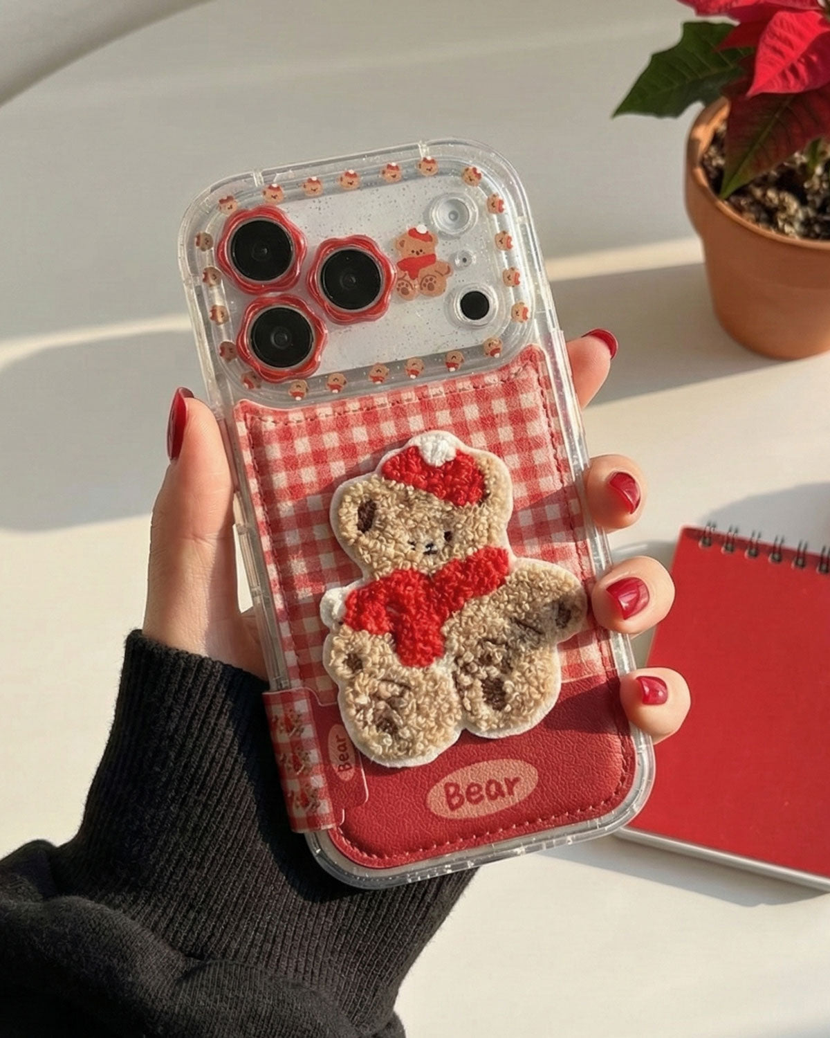 GINGHAM TEDDY PATCH Phone Case