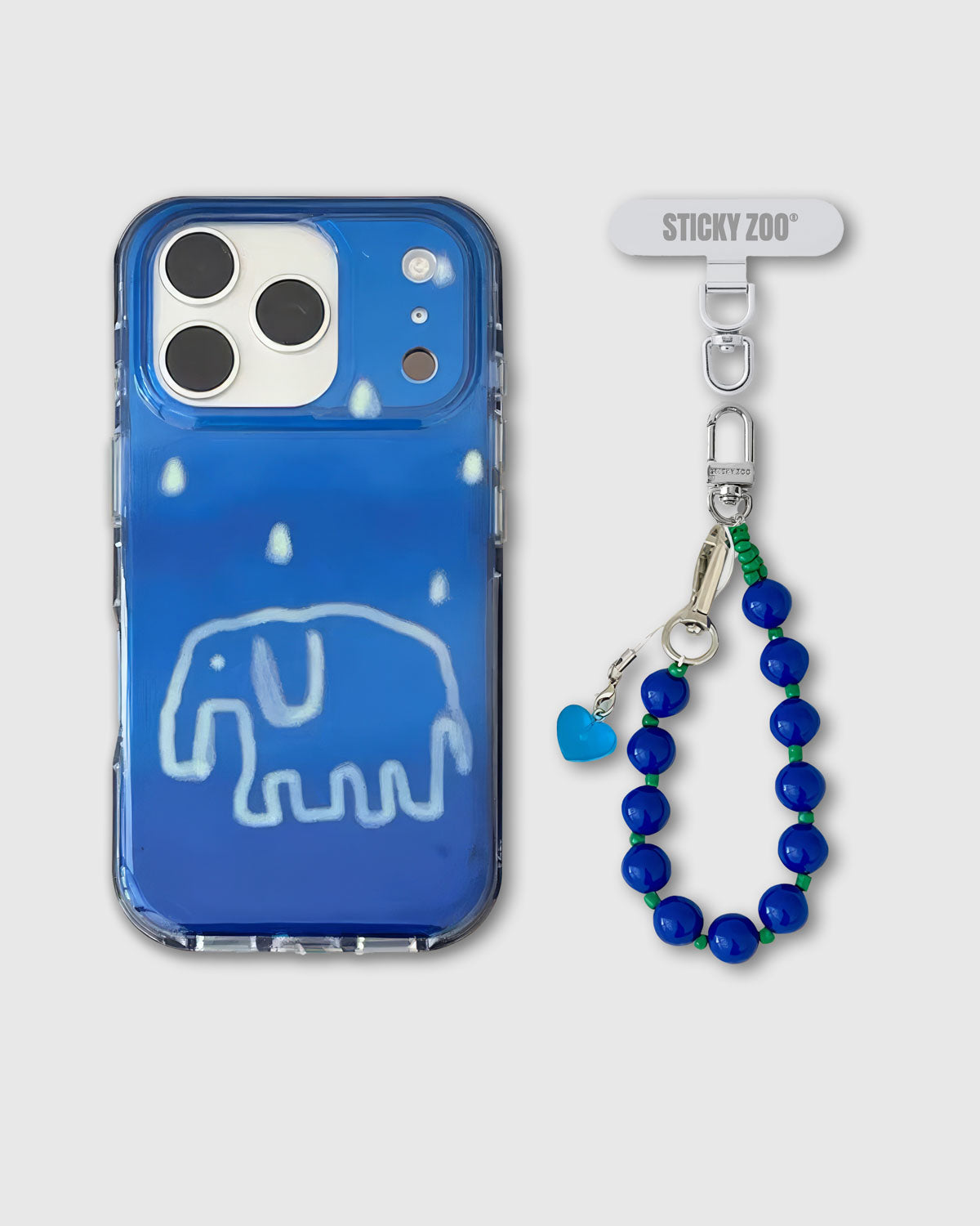BLUE ELEPHANT STRAP PHONE CASE