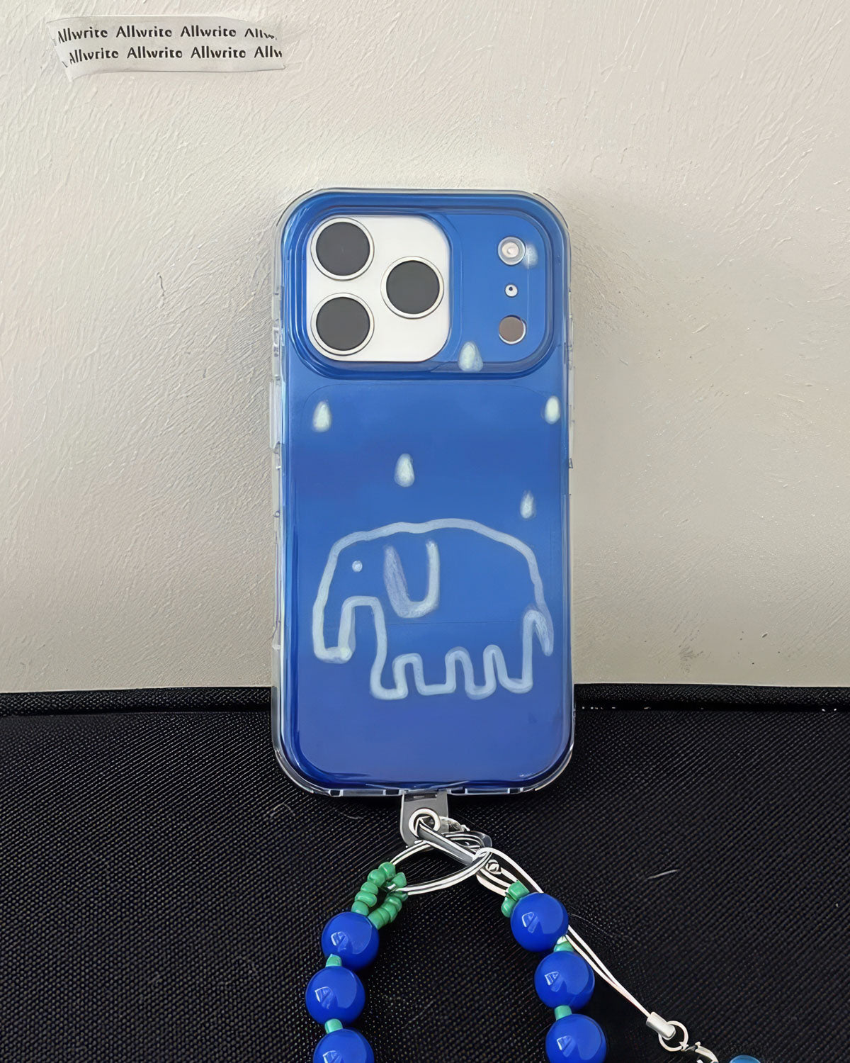 BLUE ELEPHANT STRAP PHONE CASE