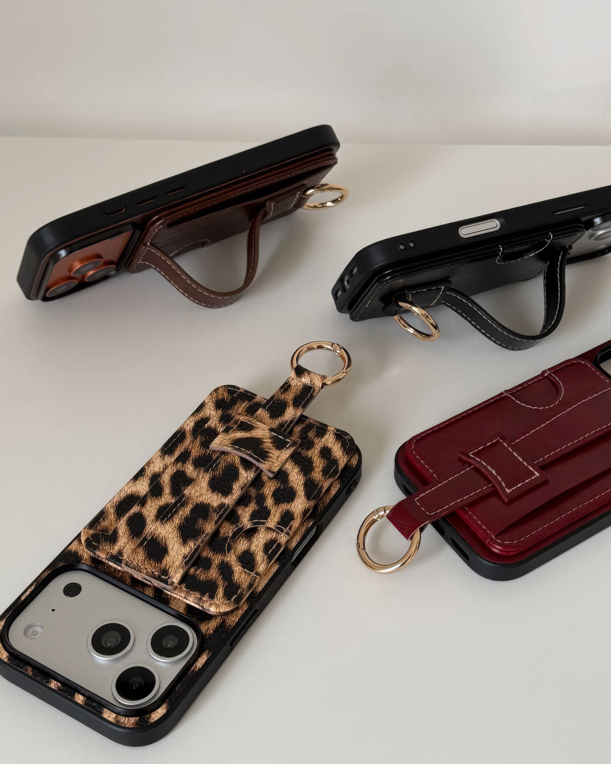 BURGUNDY WALLET STRAP PHONE CASE