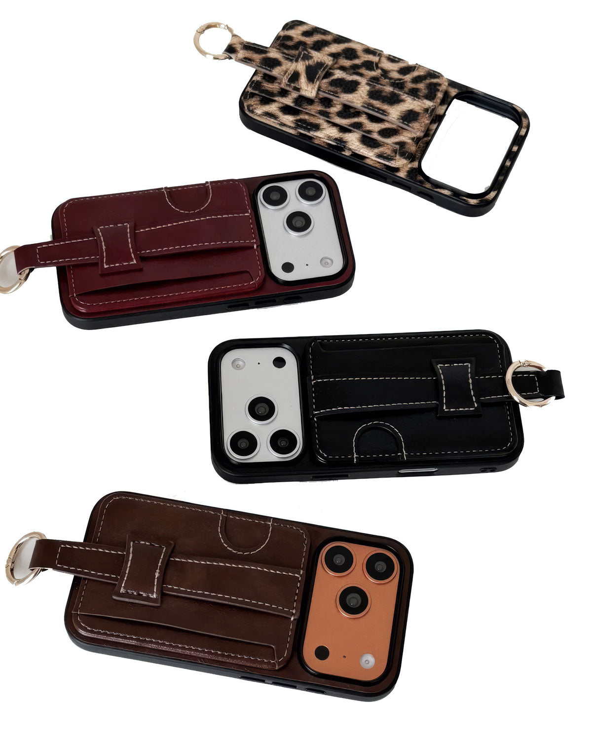 BURGUNDY WALLET STRAP PHONE CASE