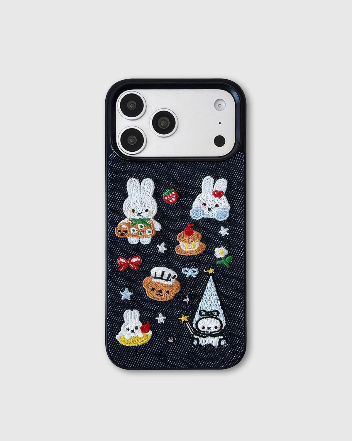 DENIM BUNNY PATCH PHONE CASE