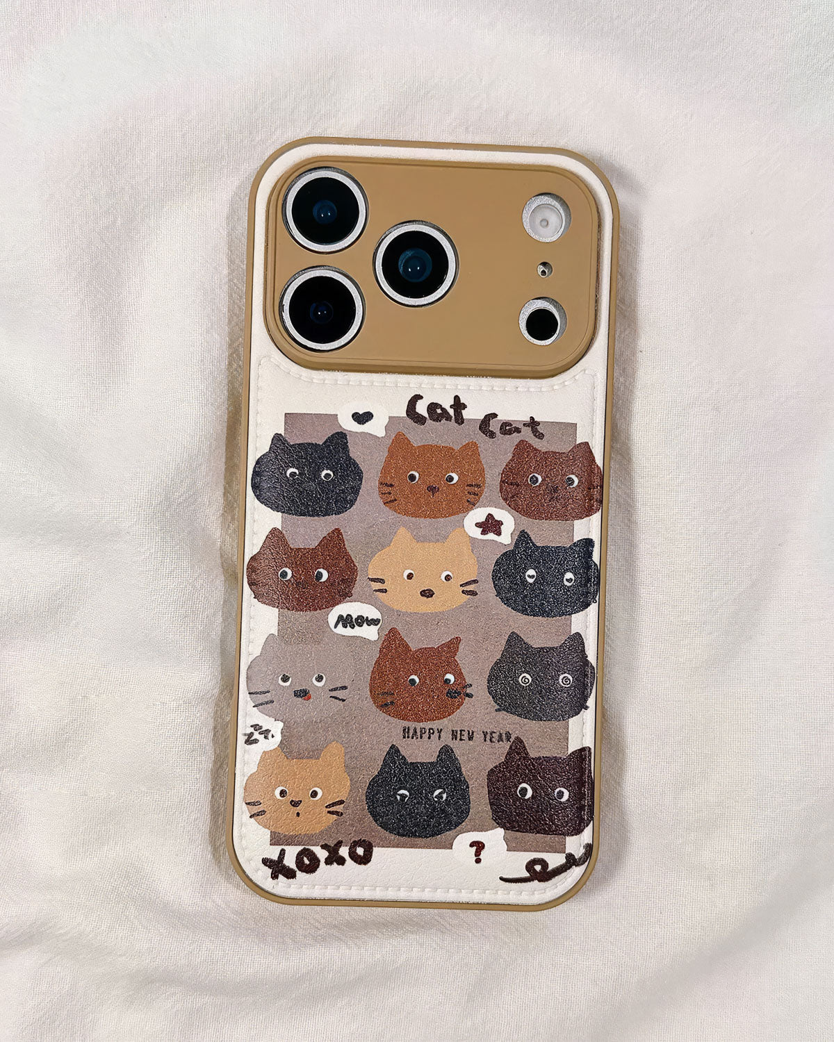 CAT COLLAGE STRAP PHONE CASE