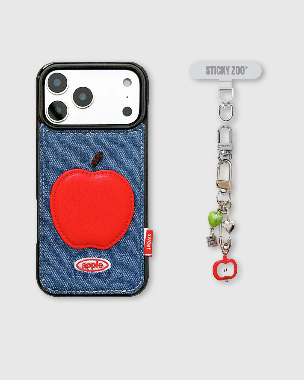 DENIM RED APPLE PATCH Phone Case