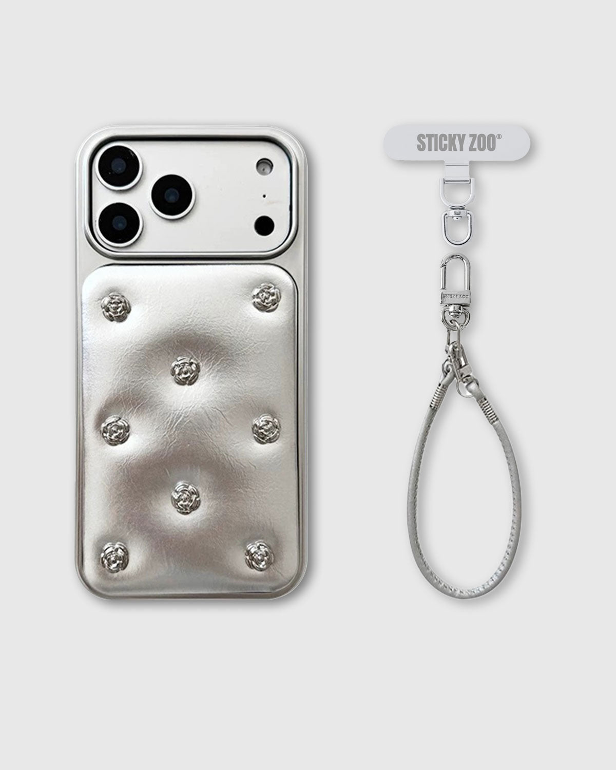 SILVER STUD QUILTED Phone Case