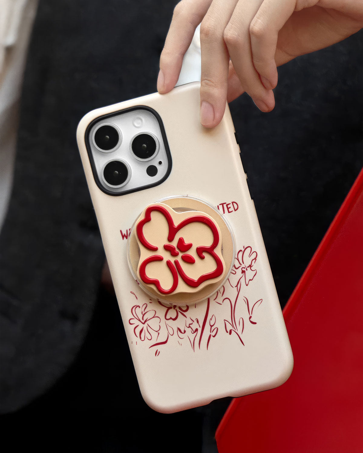 FLORAL CLOVER GRIP PHONE CASE