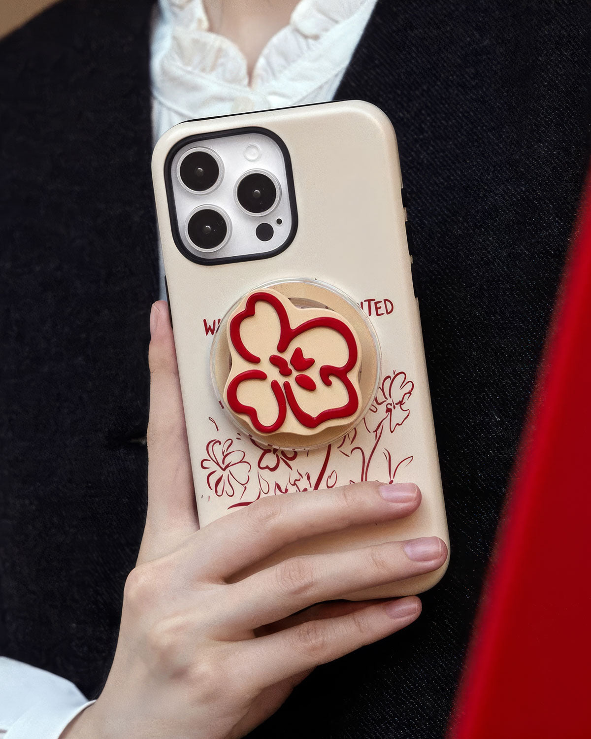 FLORAL CLOVER GRIP PHONE CASE