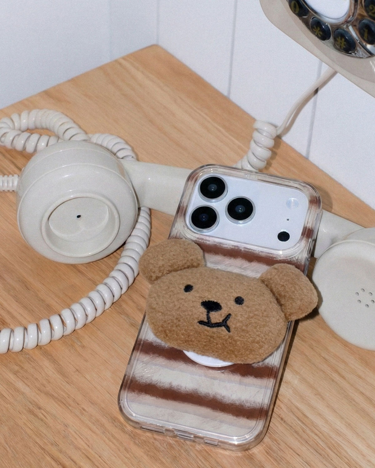 PLUSH BEAR STRIPE PHONE CASE