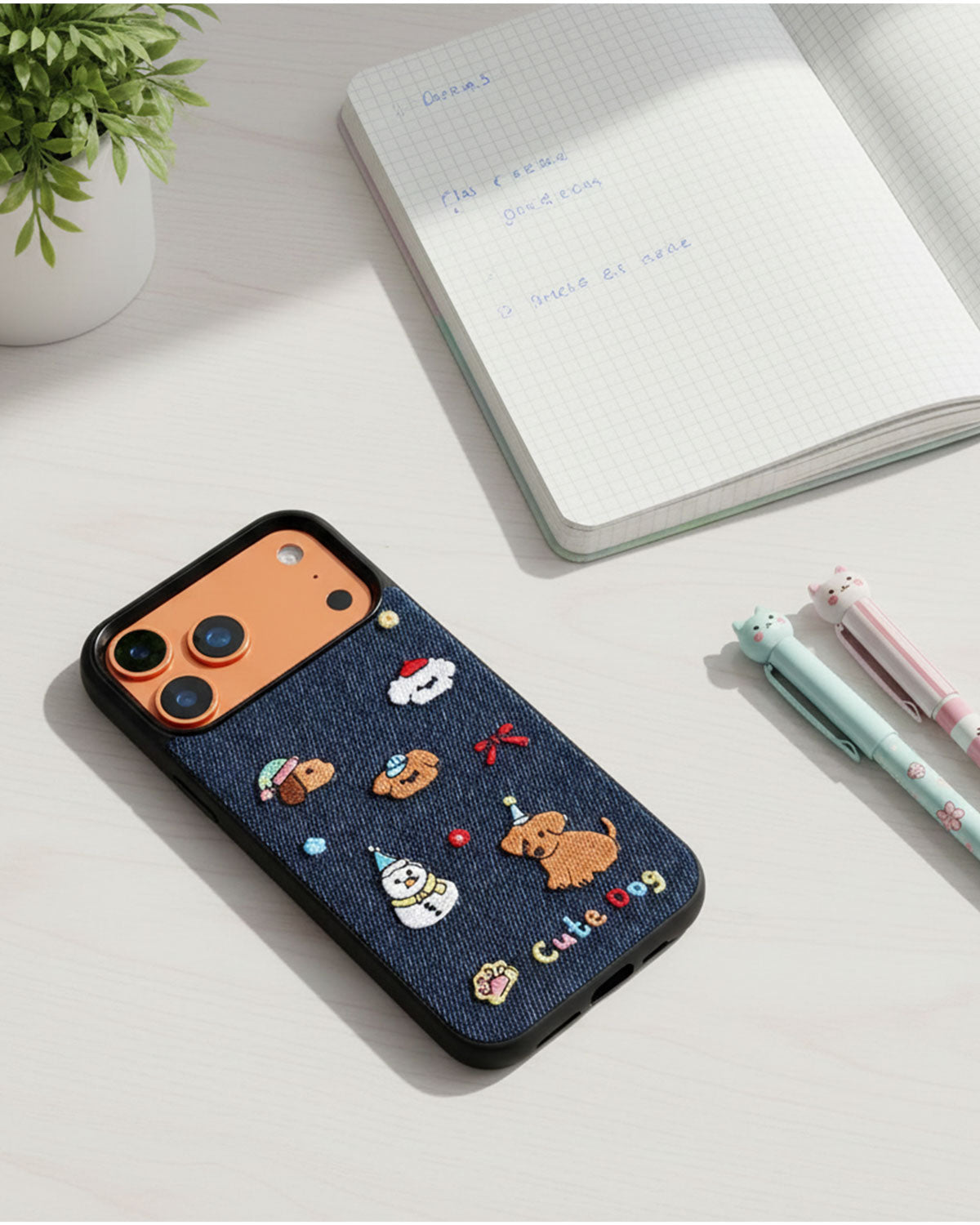 DENIM CUTE DOG PARTY Phone Case