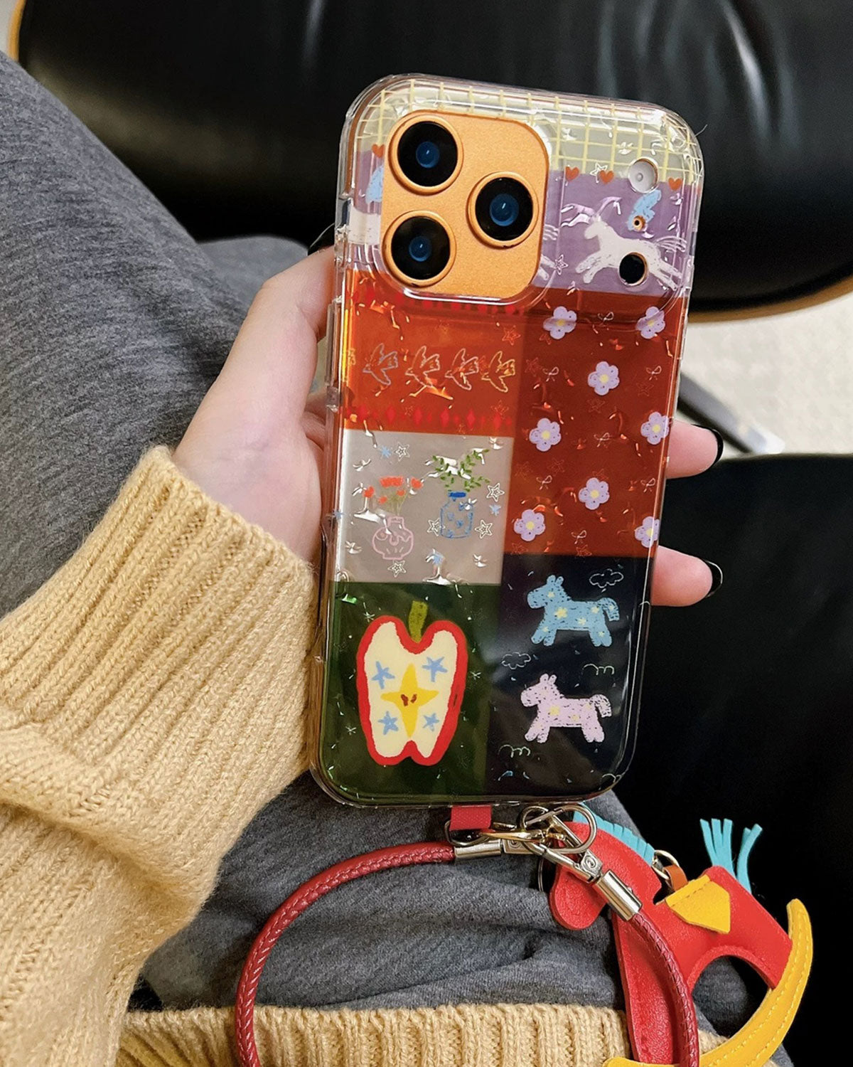 PATCHWORK CHARM PHONE CASE