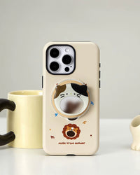 FUNDA PARA TELÉFONO CON DISEÑO DE ANIMAL Y SUJECIÓN DE BANDA