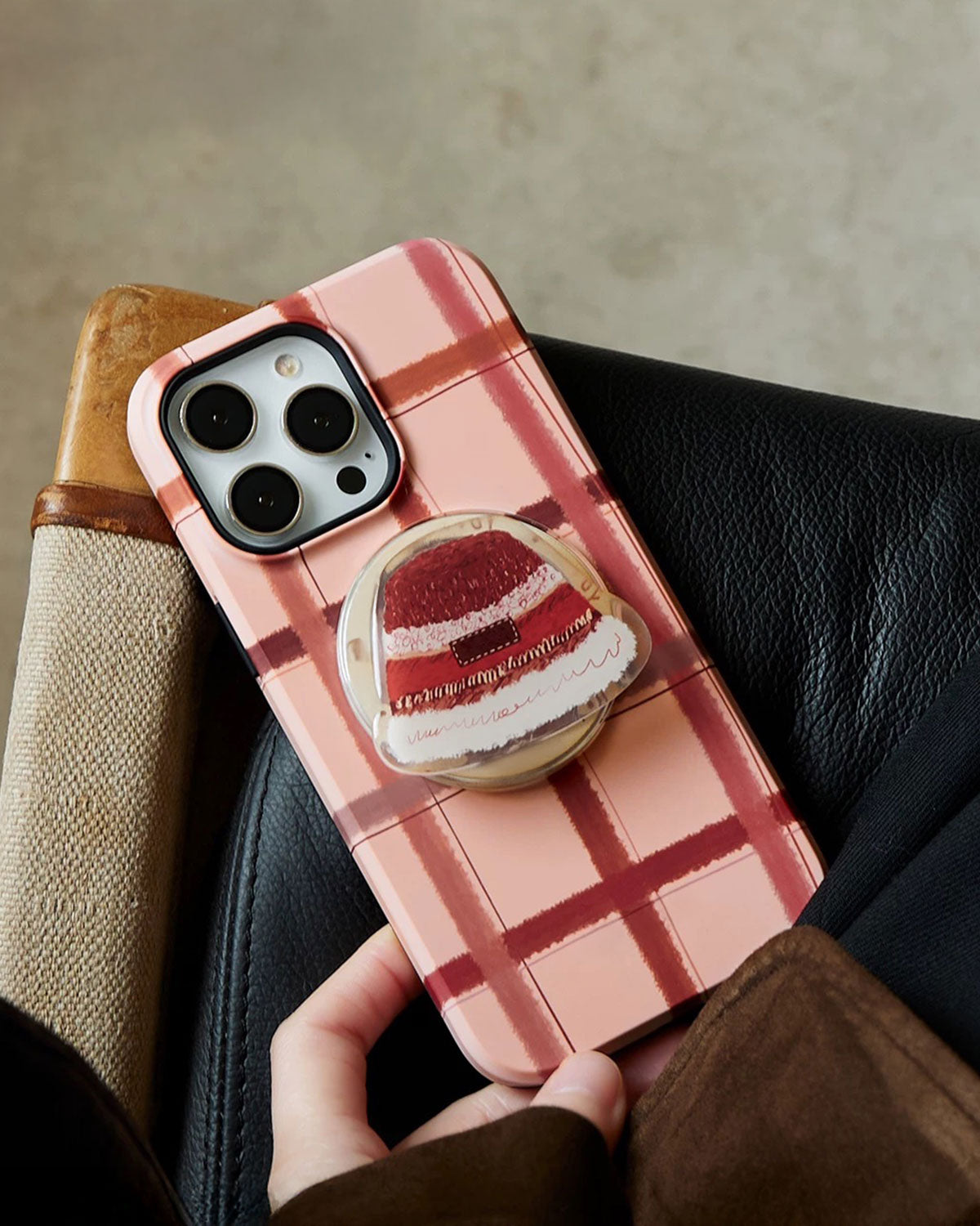 PLAID BERET GRIP PHONE CASE